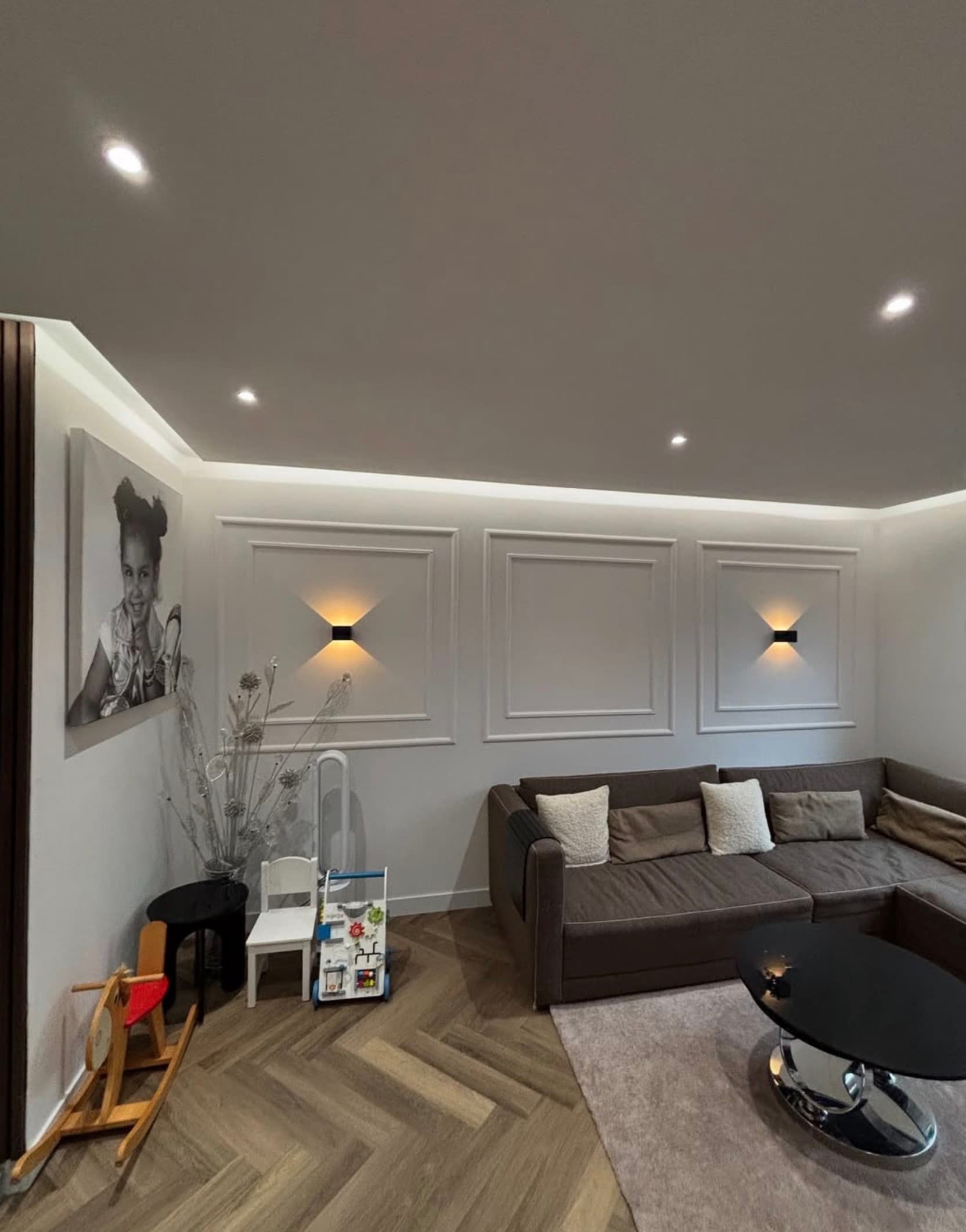 Wainscoted living room